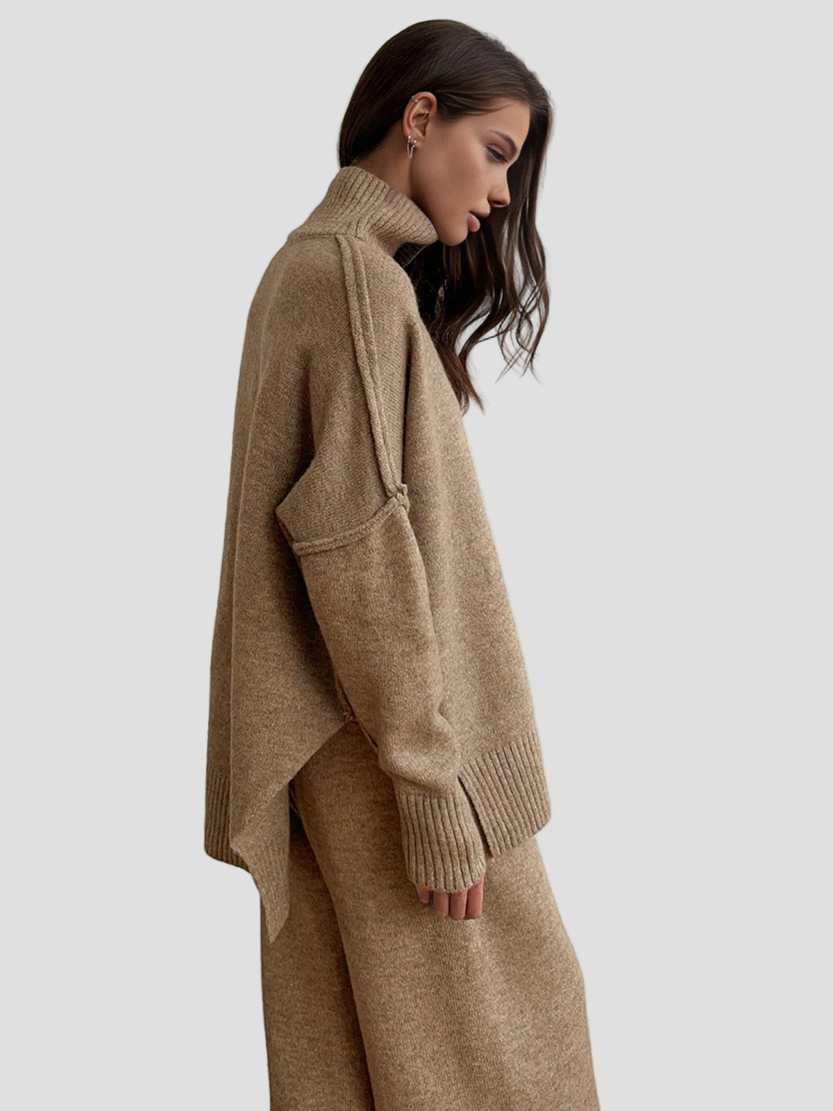 Soft Knit Turtleneck Oversized Loungewear Set