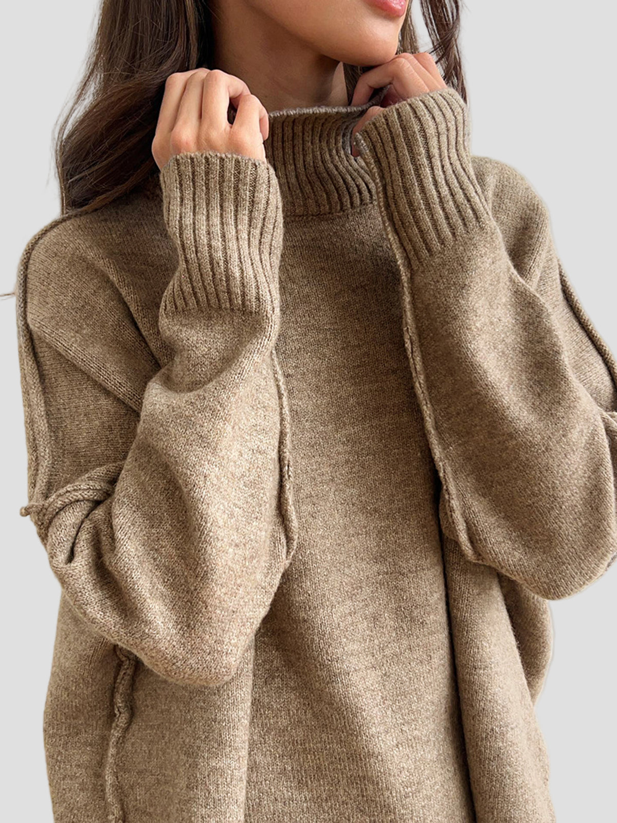 Soft Knit Turtleneck Oversized Loungewear Set