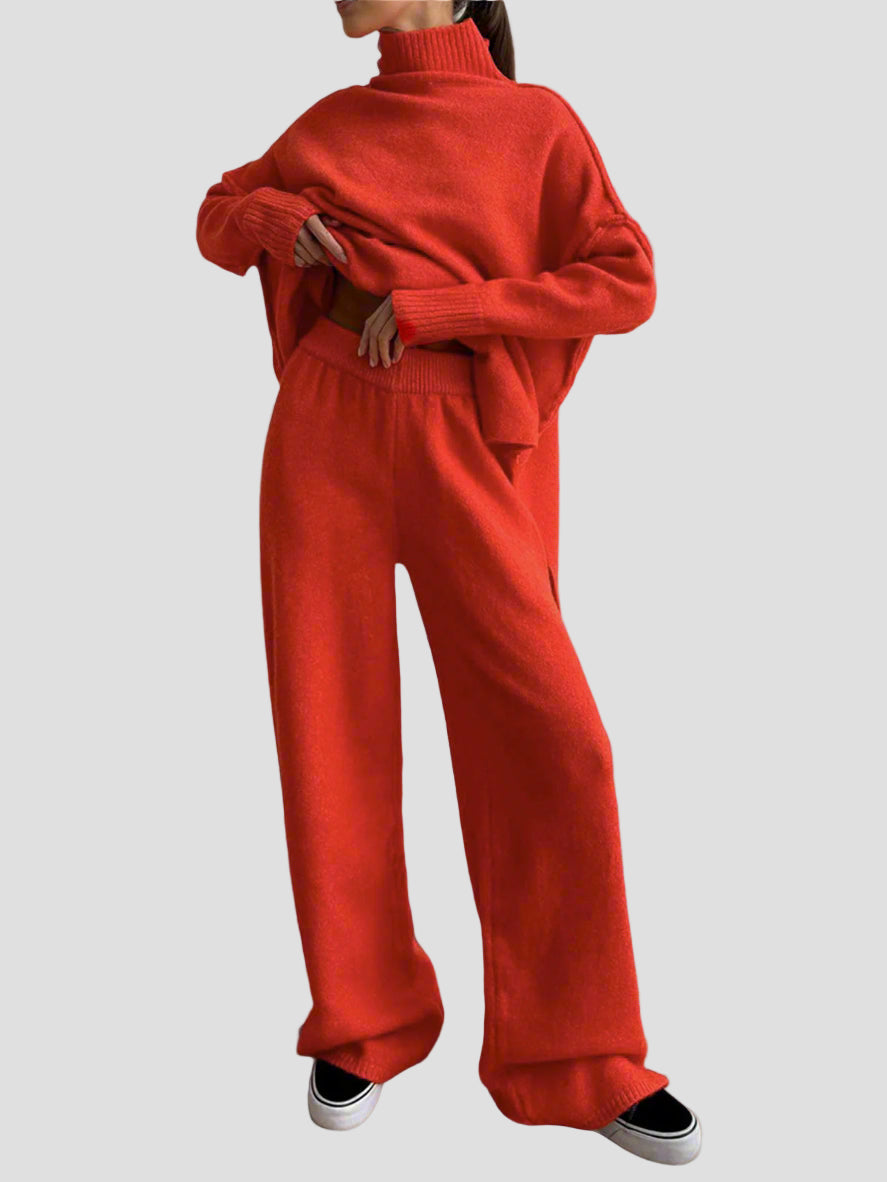 Soft Knit Turtleneck Oversized Loungewear Set