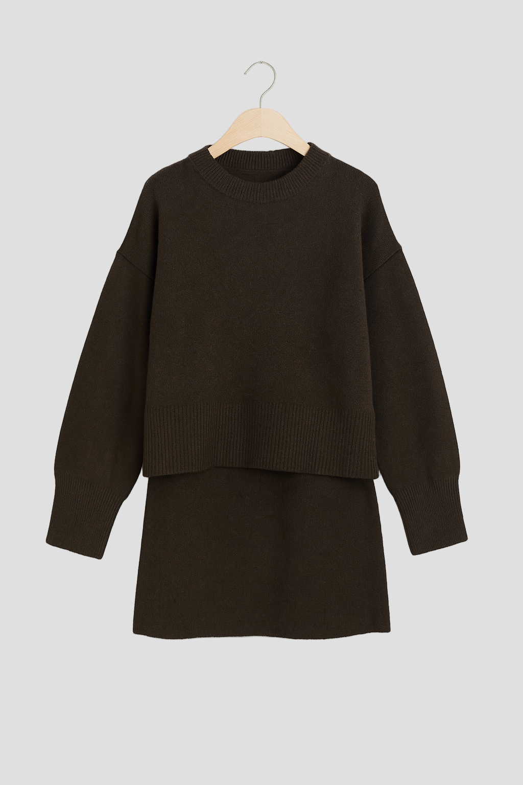 Soft Knitted Sweater and Mini Skirt Set