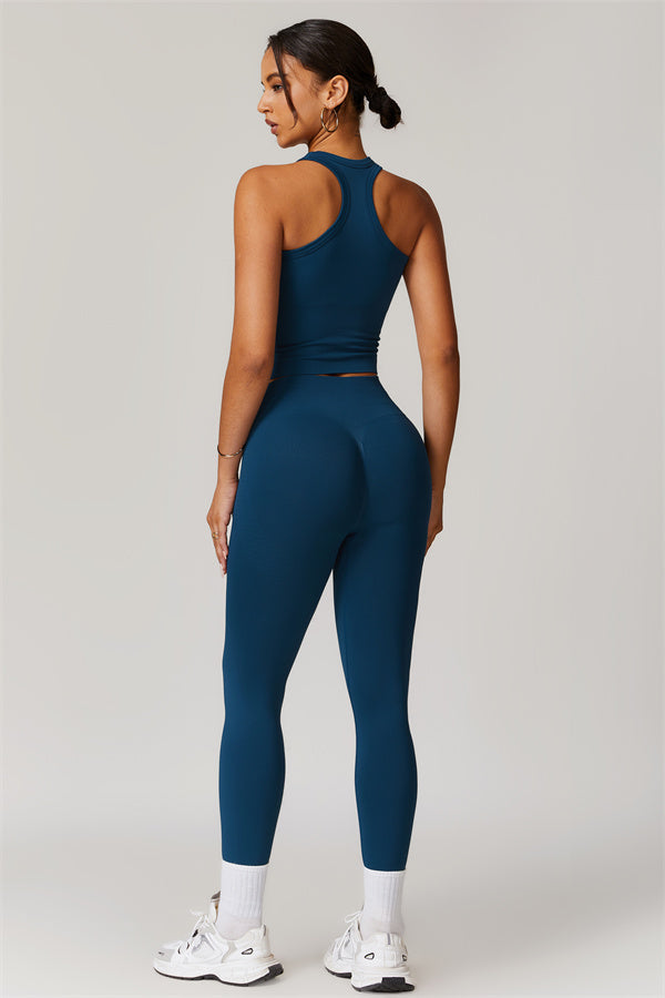 Seamless Ribbed Crop Top & Leggings Set