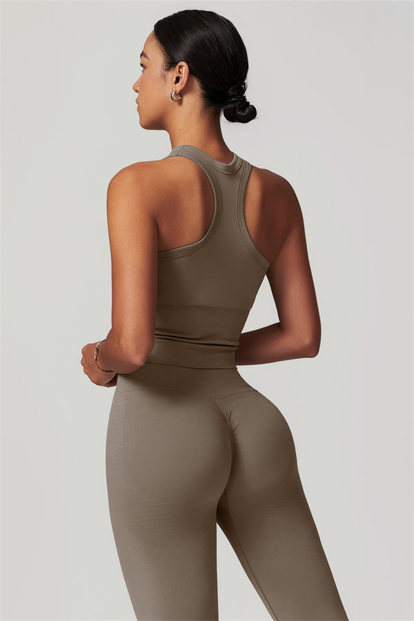 Seamless Ribbed Crop Top & Leggings Set