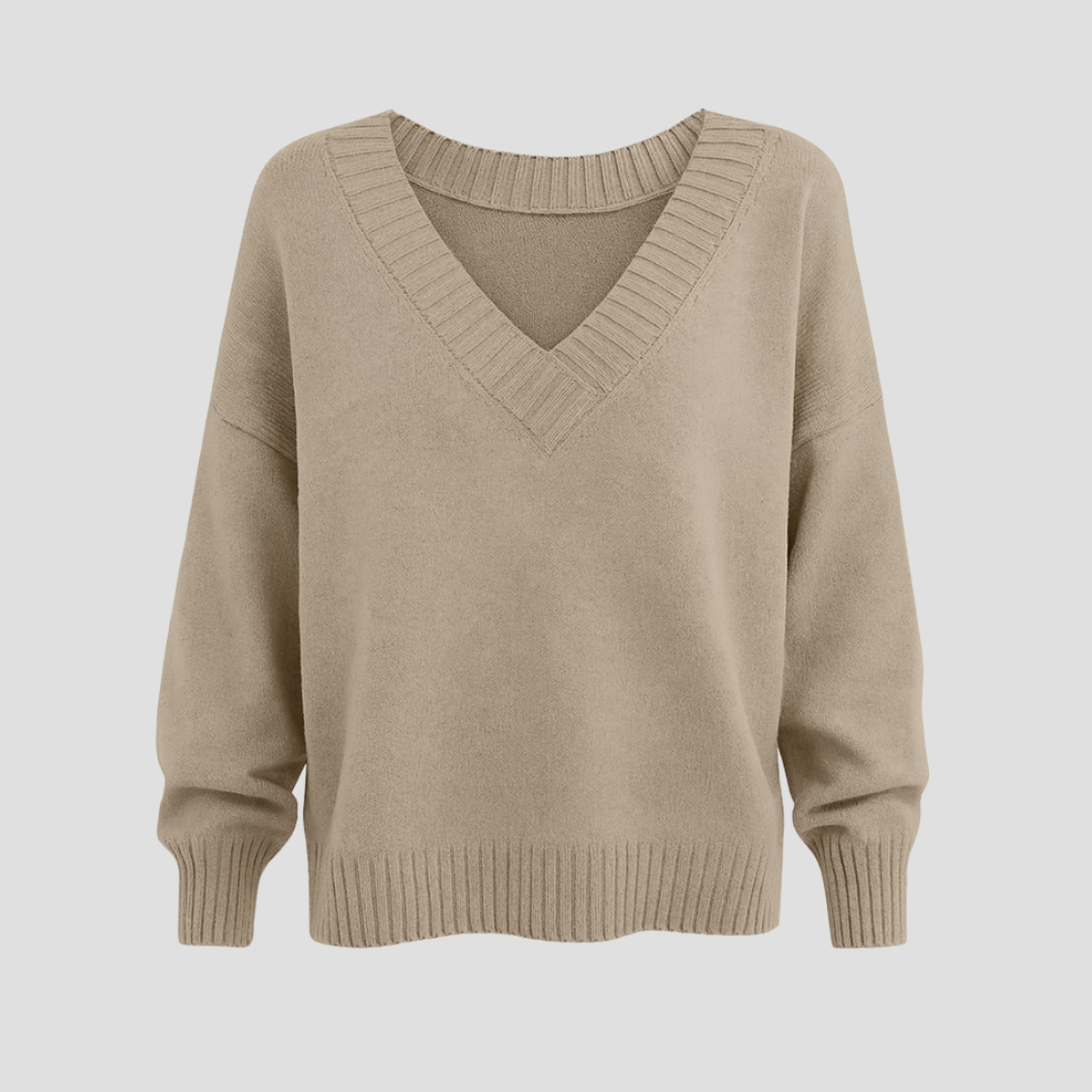 V-Neck Knit Jumper for Women