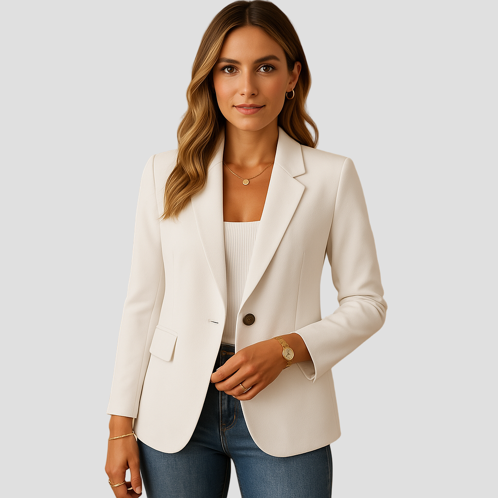 Women's Black Fitted Blazer with Stretch for Versatile Office and Casual Wear 0