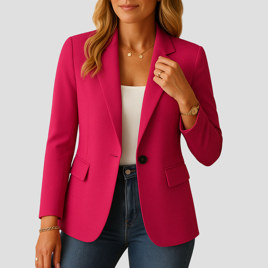 Women's Black Fitted Blazer with Stretch for Versatile Office and Casual Wear 1