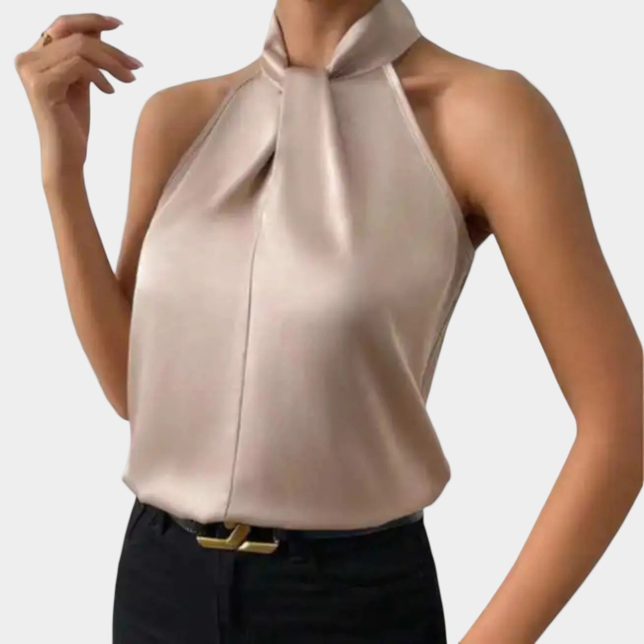 Sleeveless Satin Women's Blouse