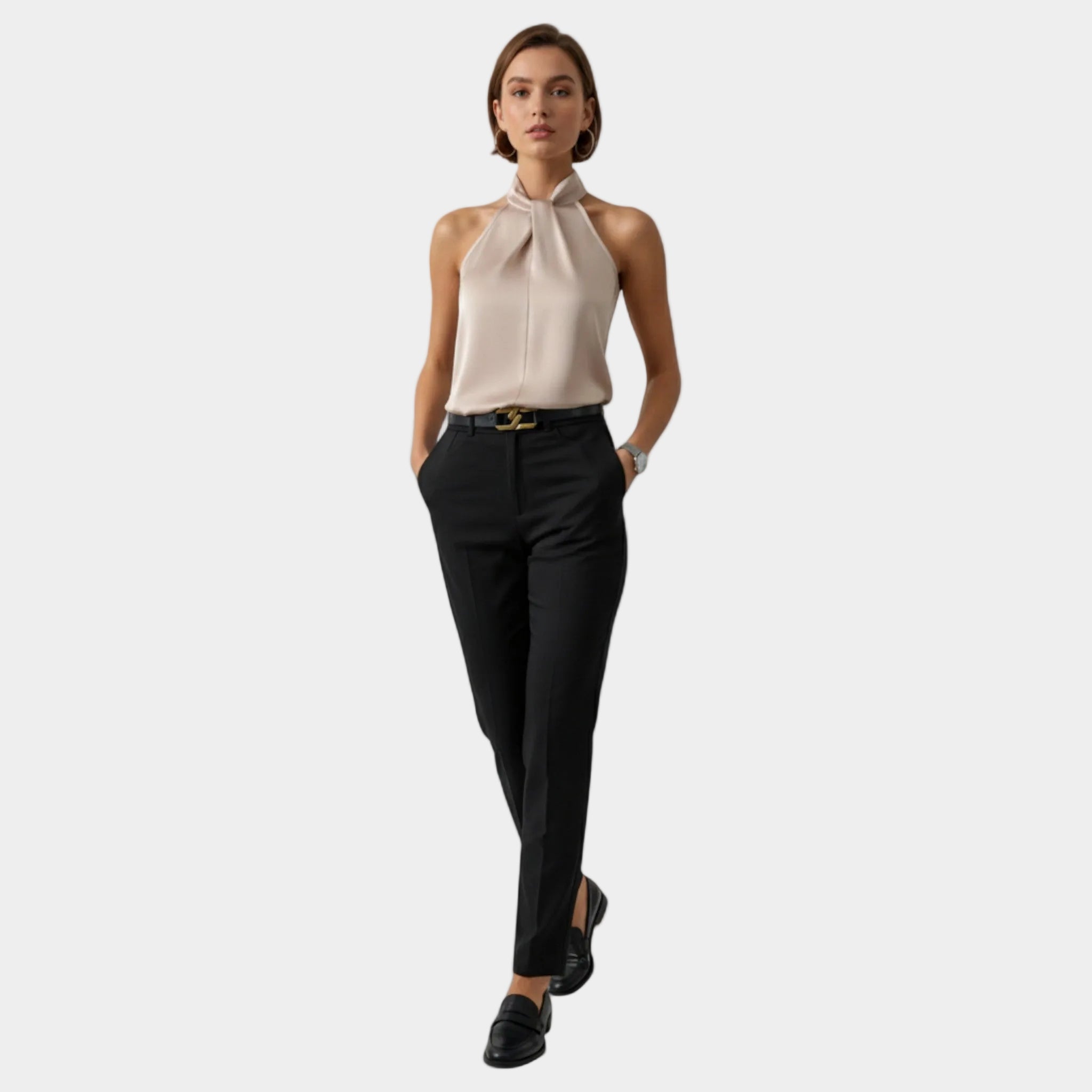 Sleeveless Satin Women's Blouse