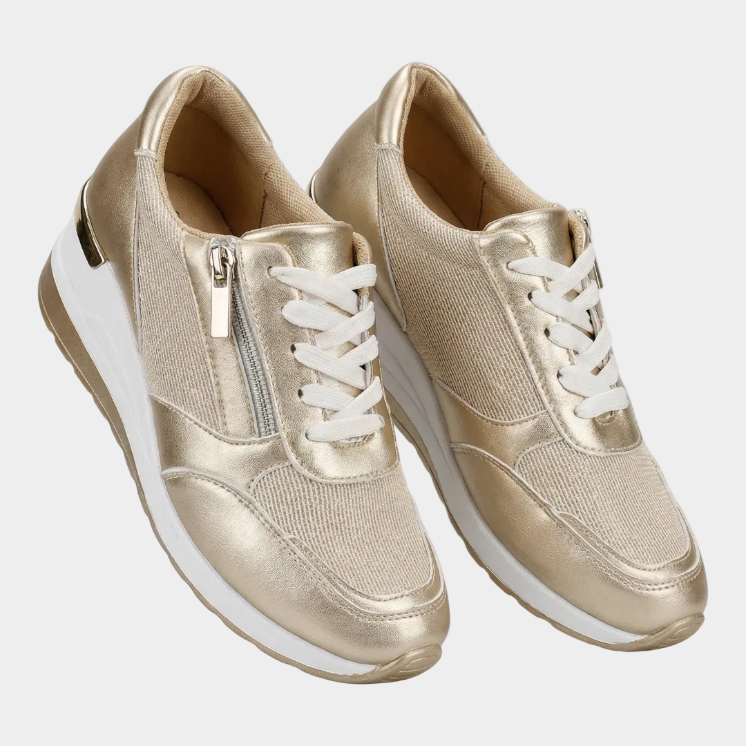Wedge Sneakers with Side Zipper