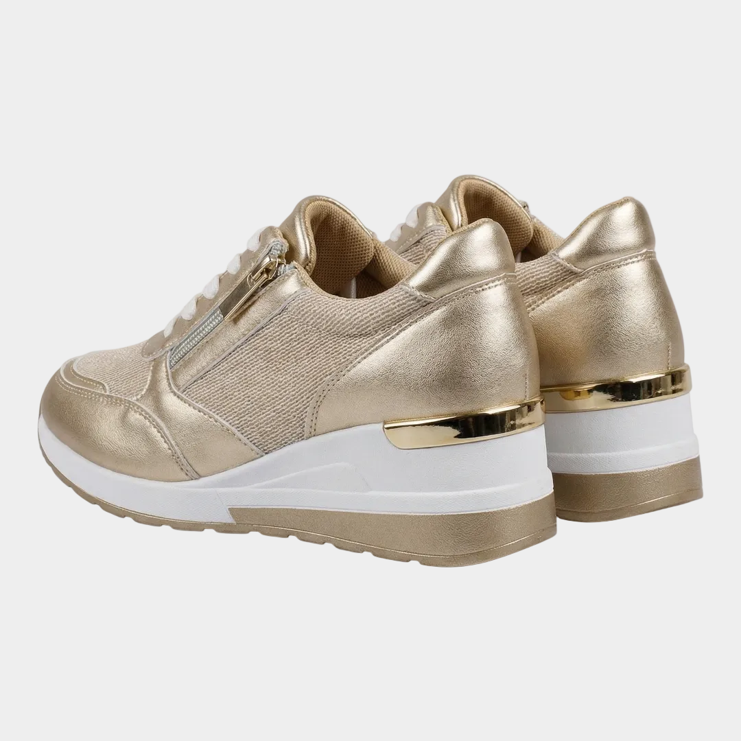 Wedge Sneakers with Side Zipper
