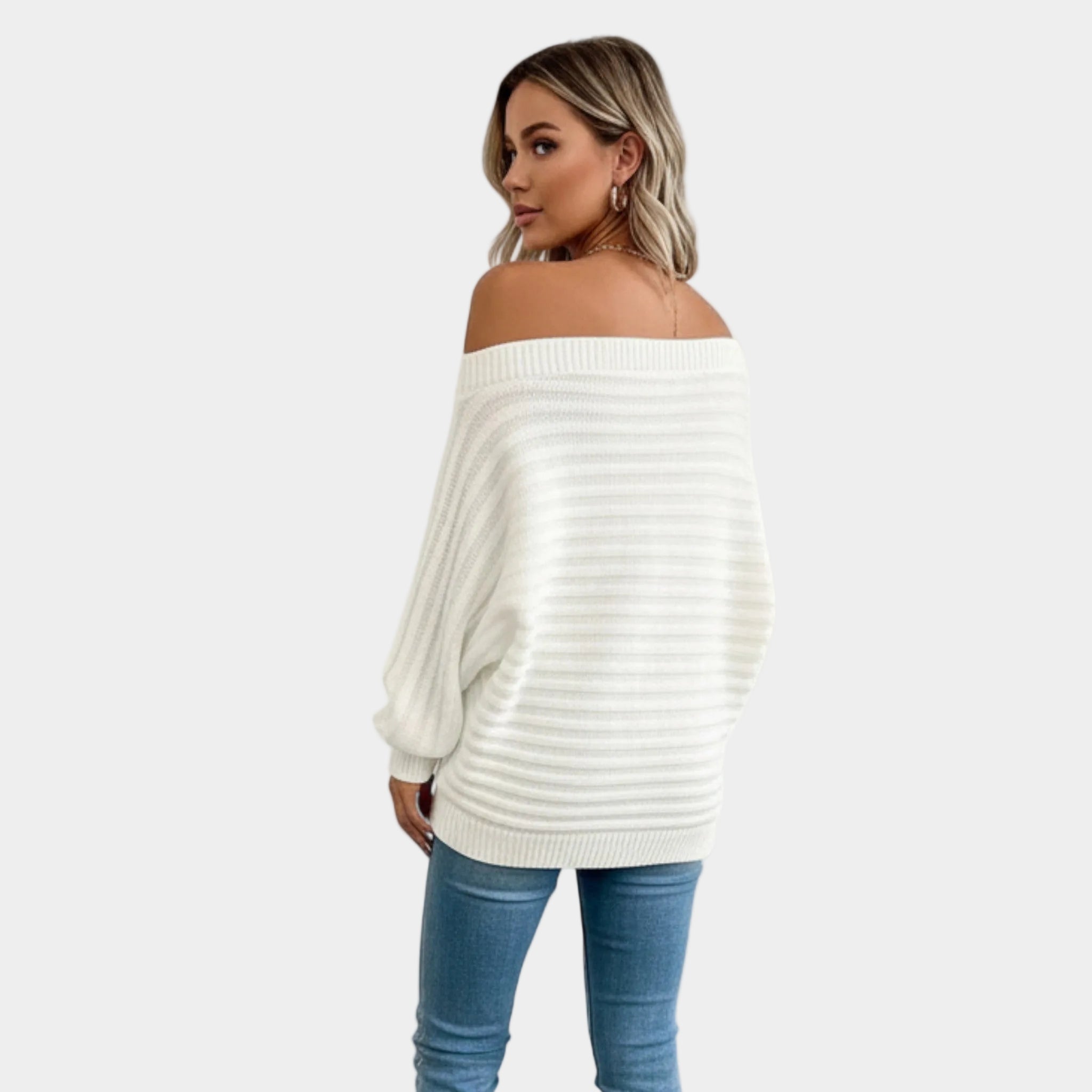 Womens Sweater Off-Shoulder Soft Knit Design