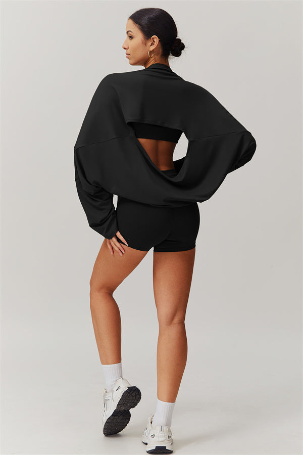 Asymmetrical Off-Shoulder Cropped Pullover