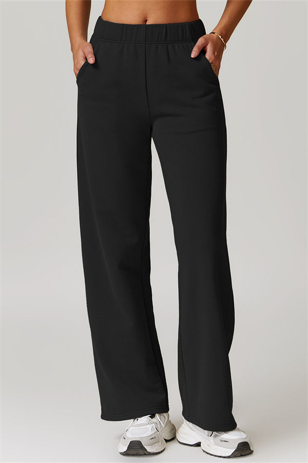 Straight-Leg Sweatpants with Side Pockets