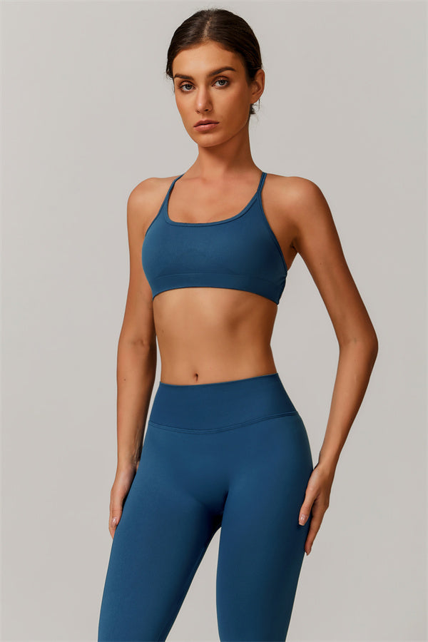 Seamless Cross-Back Sports Bra & Sculpt Legging Set