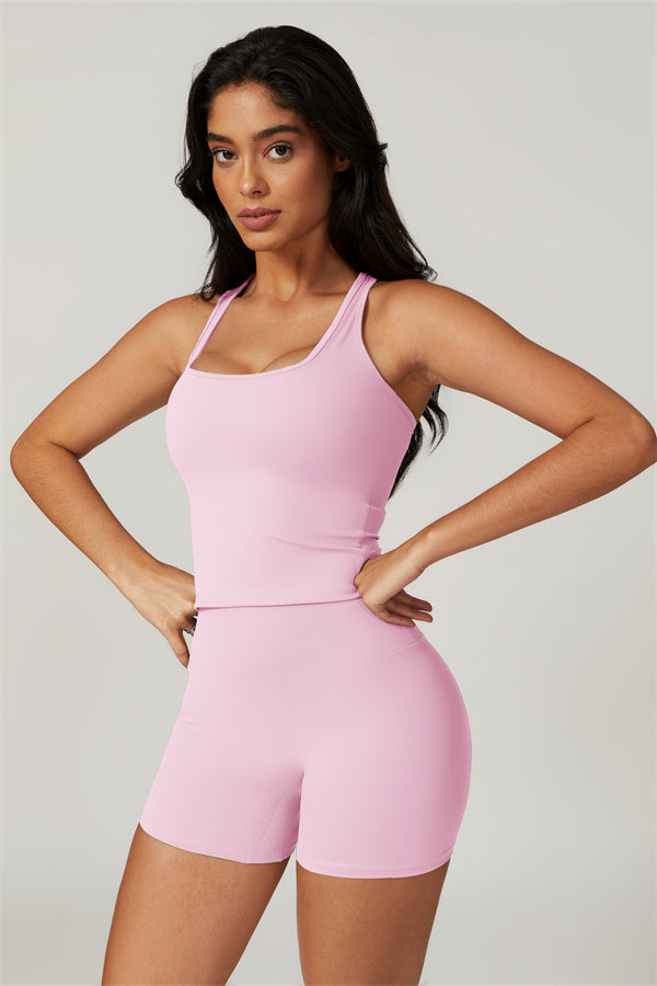 Square Neck Performance Crop Top