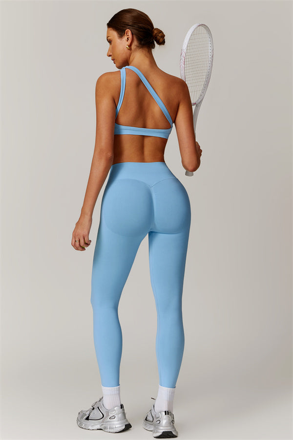 Asymmetrical Cutout One-Shoulder Sports Bra