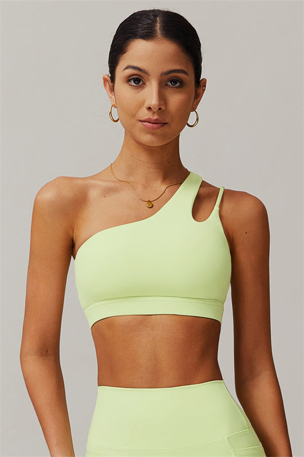 Asymmetrical One-Shoulder Sports Bra