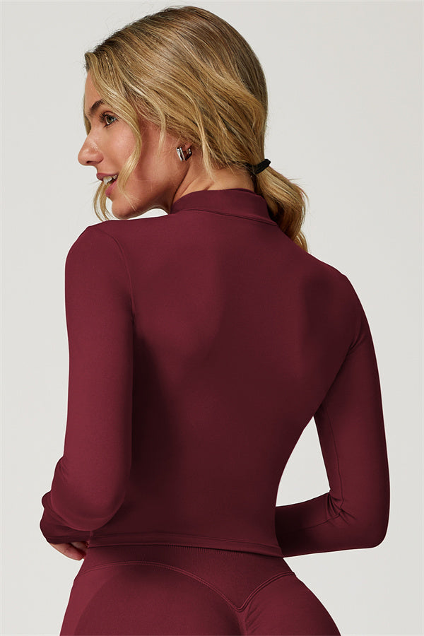 Zip-Up Stand Collar Active Jacket