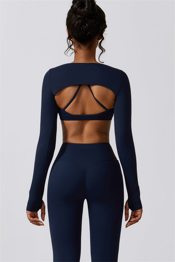 Stylish 3-Piece Activewear Set – Sports Bra, Crop Top & Leggings