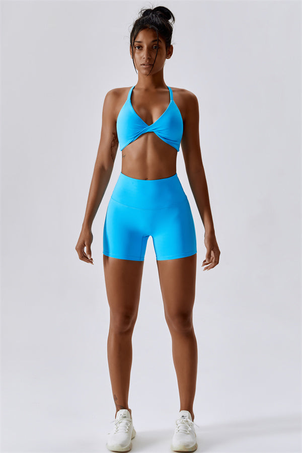Twist-Front Crossback Sports Bra