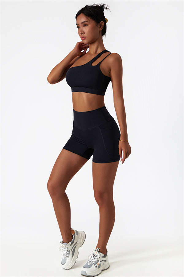 Asymmetrical One-Shoulder Sports Bra
