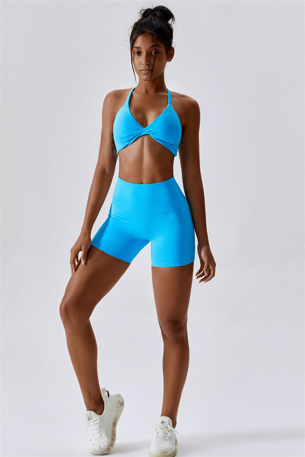 Twist-Front Crossback Sports Bra