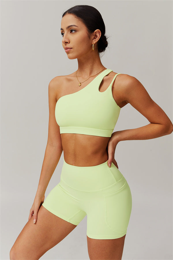 Asymmetrical One-Shoulder Sports Bra
