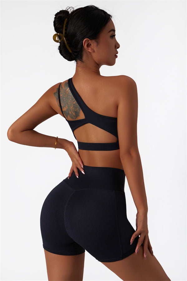 Asymmetrical One-Shoulder Sports Bra