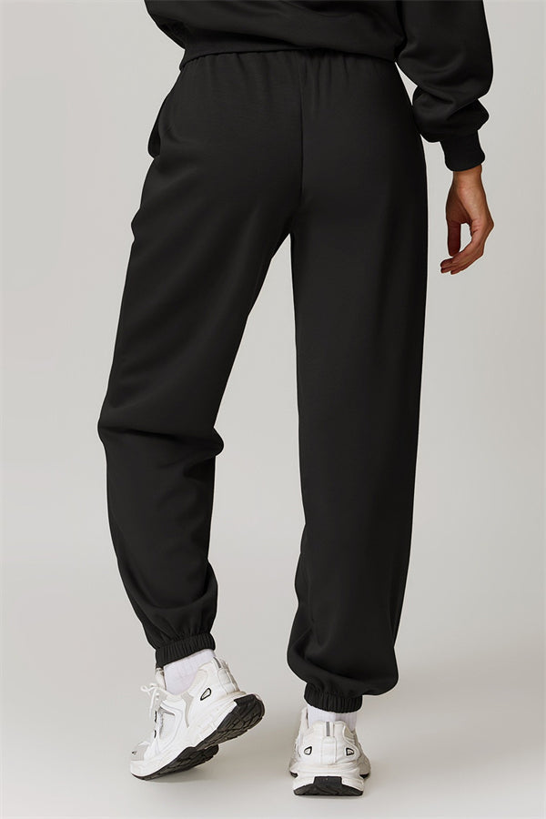 Elastic Waist Sweatpants with Side Pockets