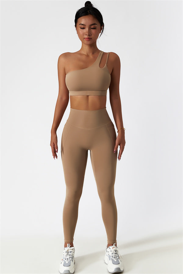 Asymmetrical One-Shoulder Sports Bra
