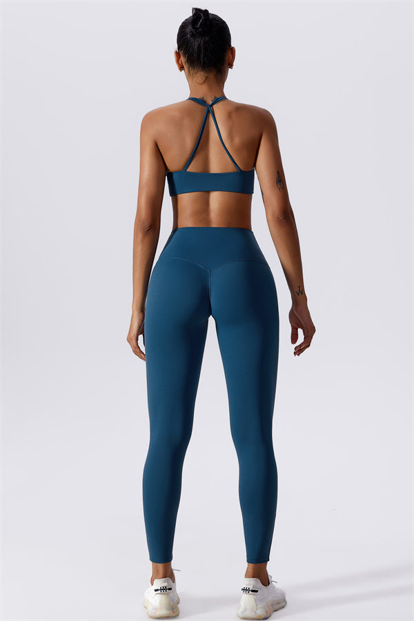 Twist-Front Crossback Sports Bra