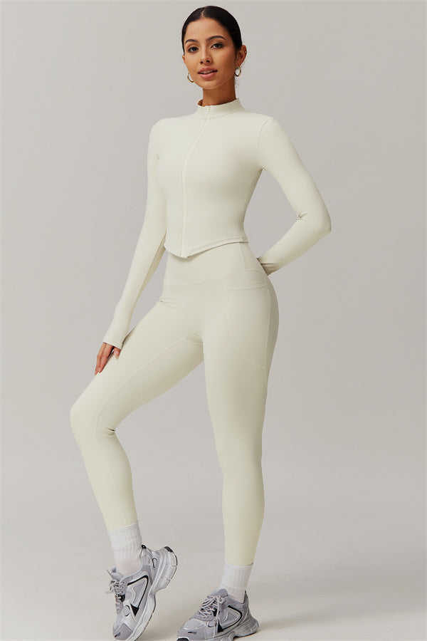 Zip-Up Stand Collar Active Jacket