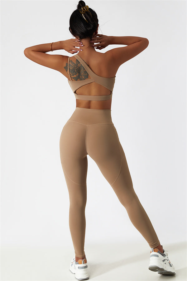 Asymmetrical One-Shoulder Sports Bra
