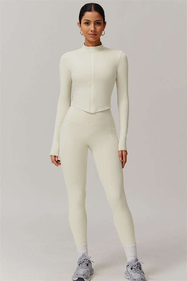 Zip-Up Stand Collar Active Jacket