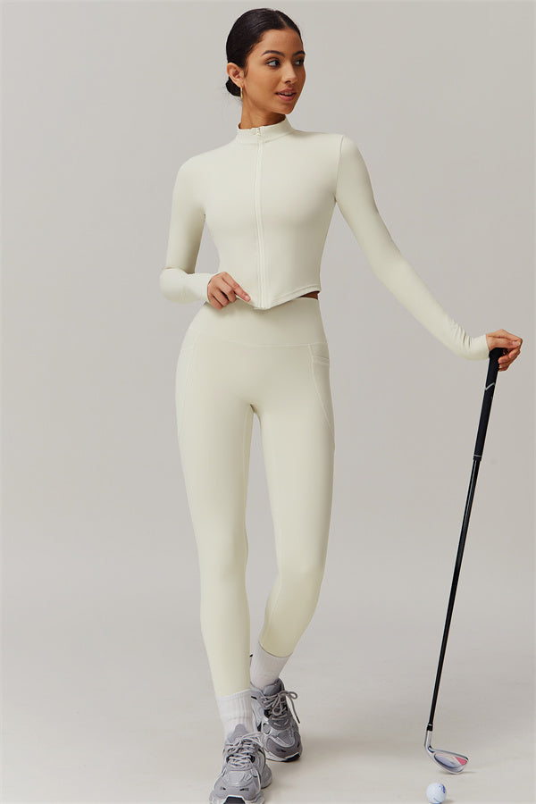 Zip-Up Stand Collar Active Jacket
