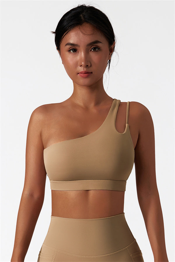 Asymmetrical One-Shoulder Sports Bra