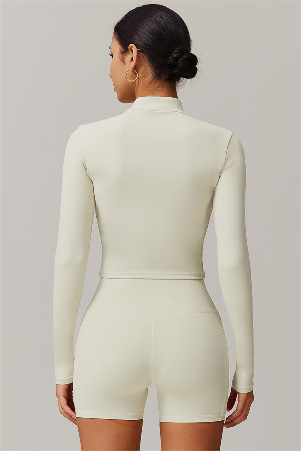 Zip-Up Stand Collar Active Jacket