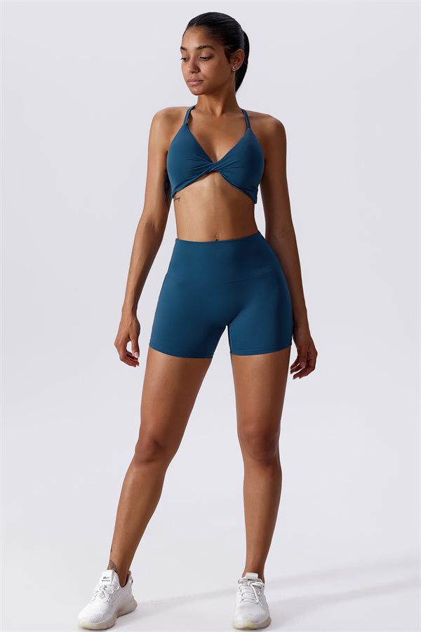 Twist-Front Crossback Sports Bra