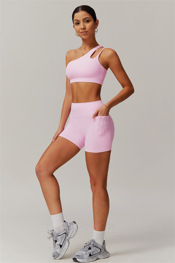 Asymmetrical One-Shoulder Sports Bra