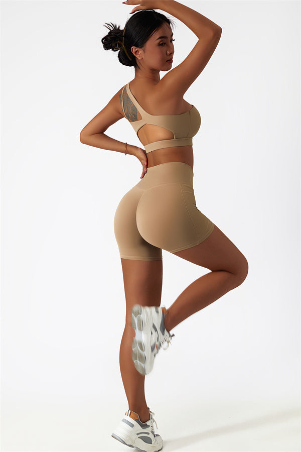 Asymmetrical One-Shoulder Sports Bra