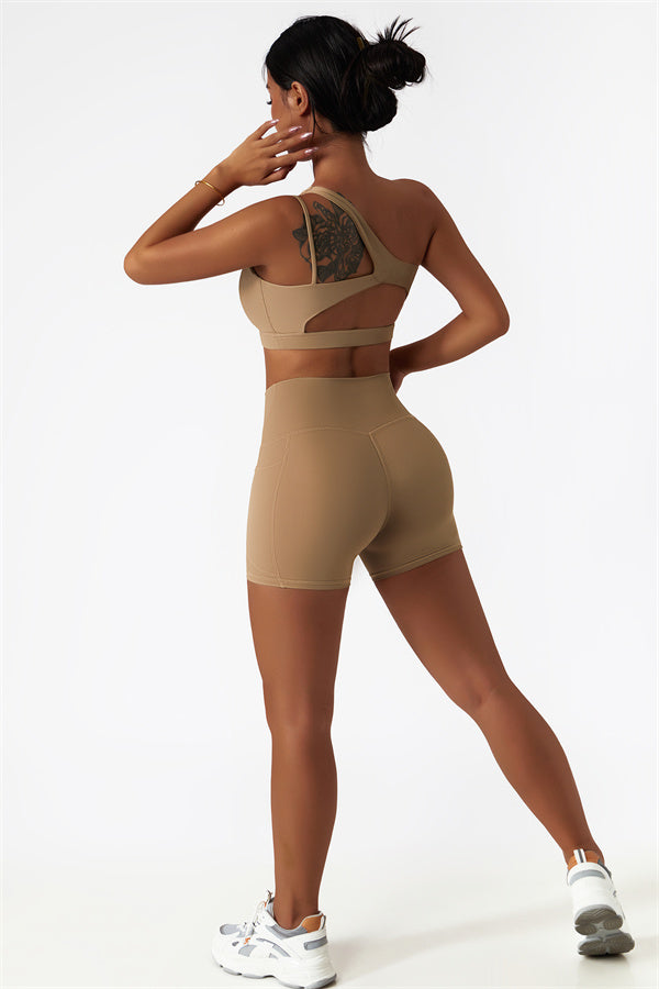 Asymmetrical One-Shoulder Sports Bra