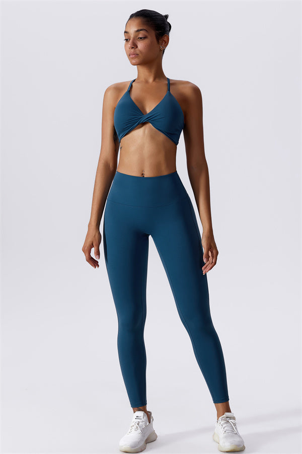 Twist-Front Crossback Sports Bra