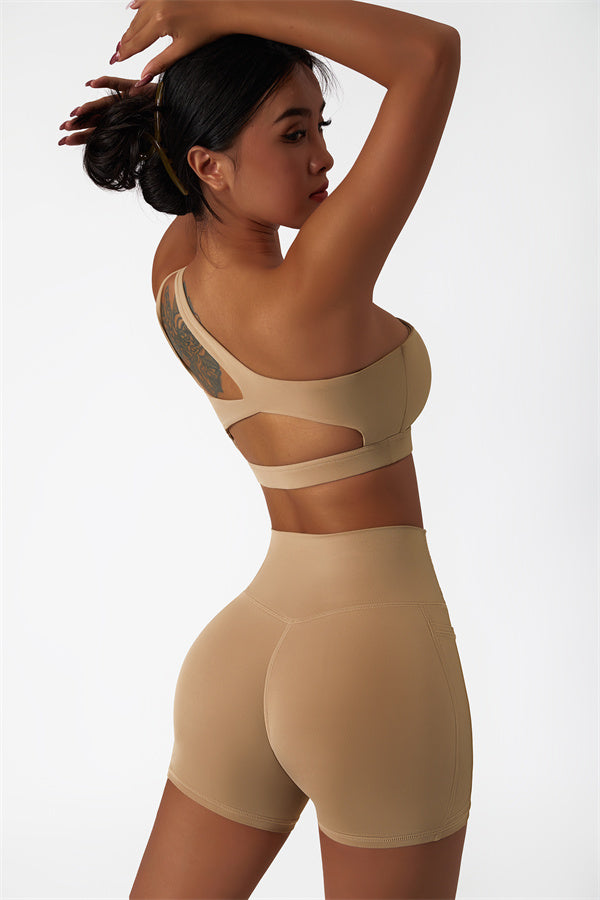 Asymmetrical One-Shoulder Sports Bra