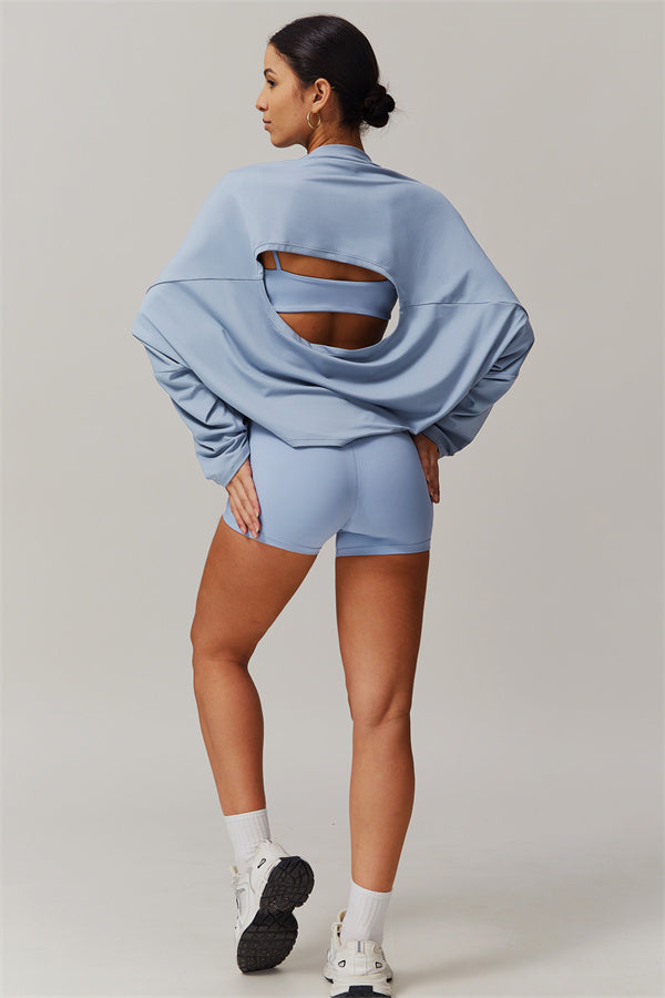 Asymmetrical Off-Shoulder Cropped Pullover