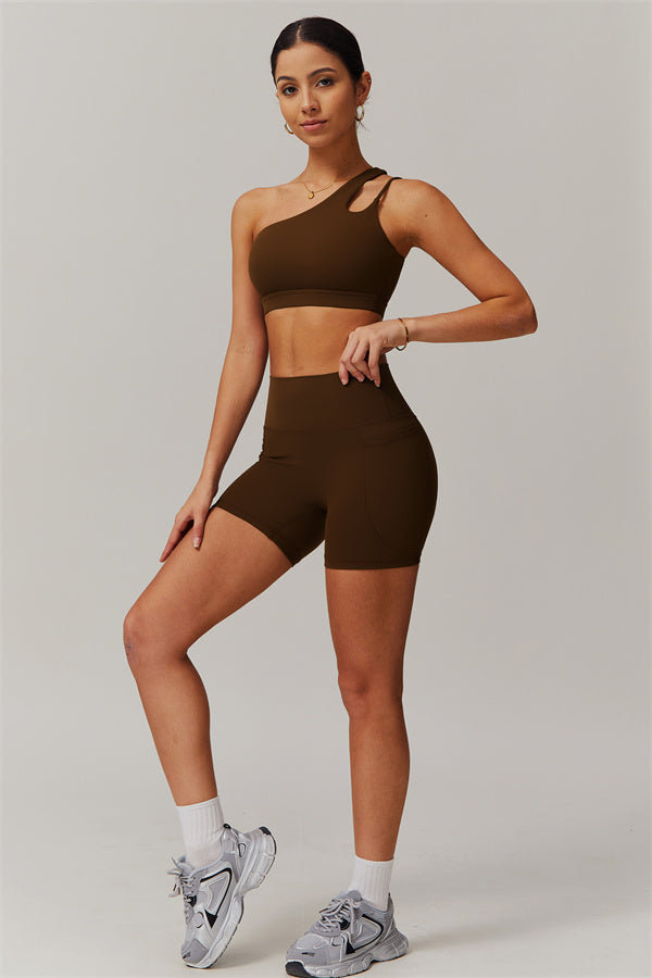 Asymmetrical One-Shoulder Sports Bra
