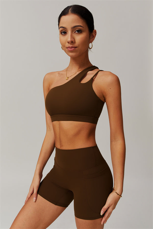Asymmetrical One-Shoulder Sports Bra