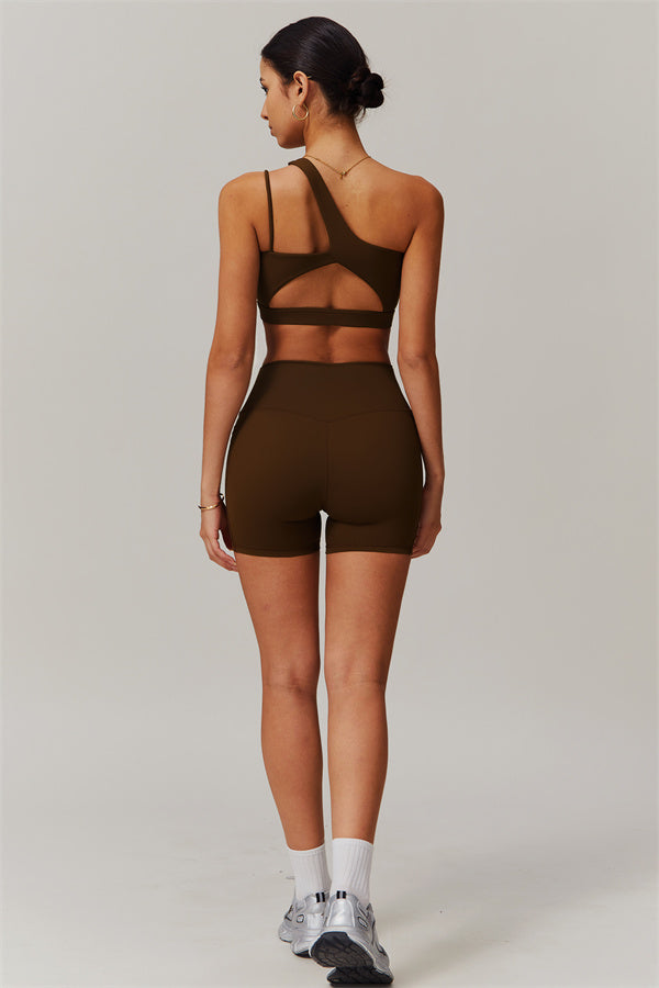 Asymmetrical One-Shoulder Sports Bra