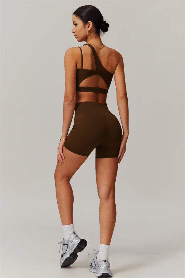 Asymmetrical One-Shoulder Sports Bra