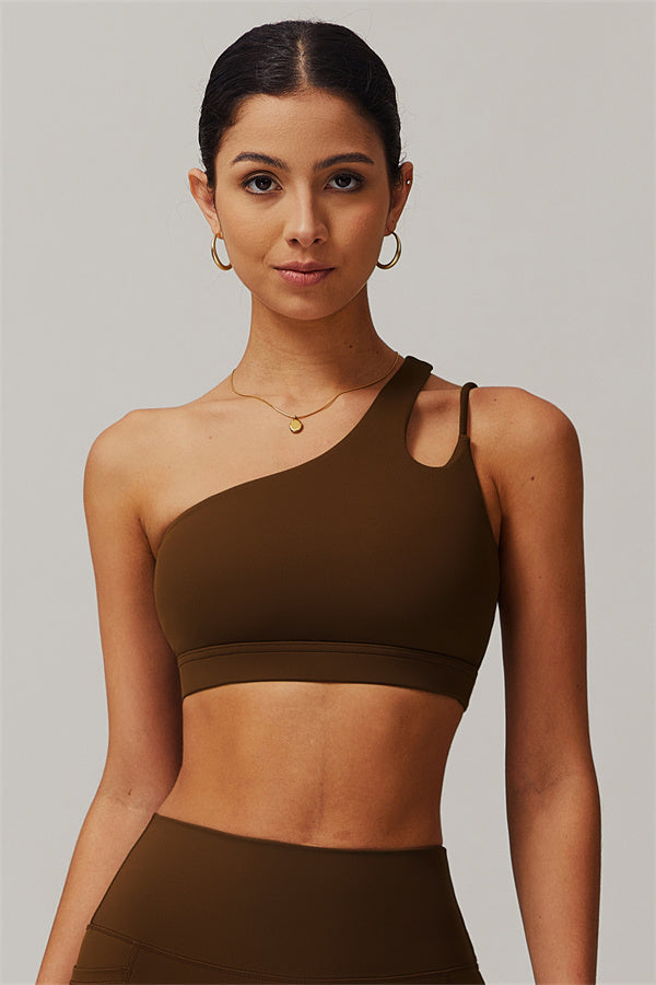 Asymmetrical One-Shoulder Sports Bra
