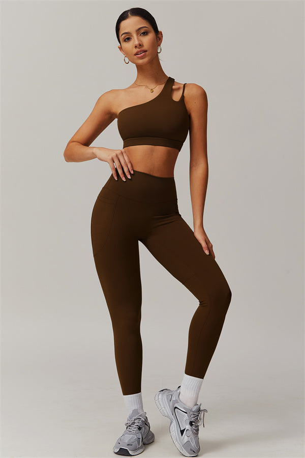 Asymmetrical One-Shoulder Sports Bra