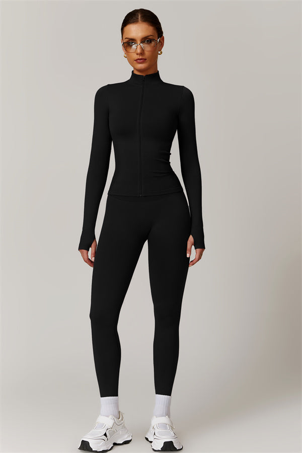 Seamless High-Neck Jacket & Sculpting Leggings Set